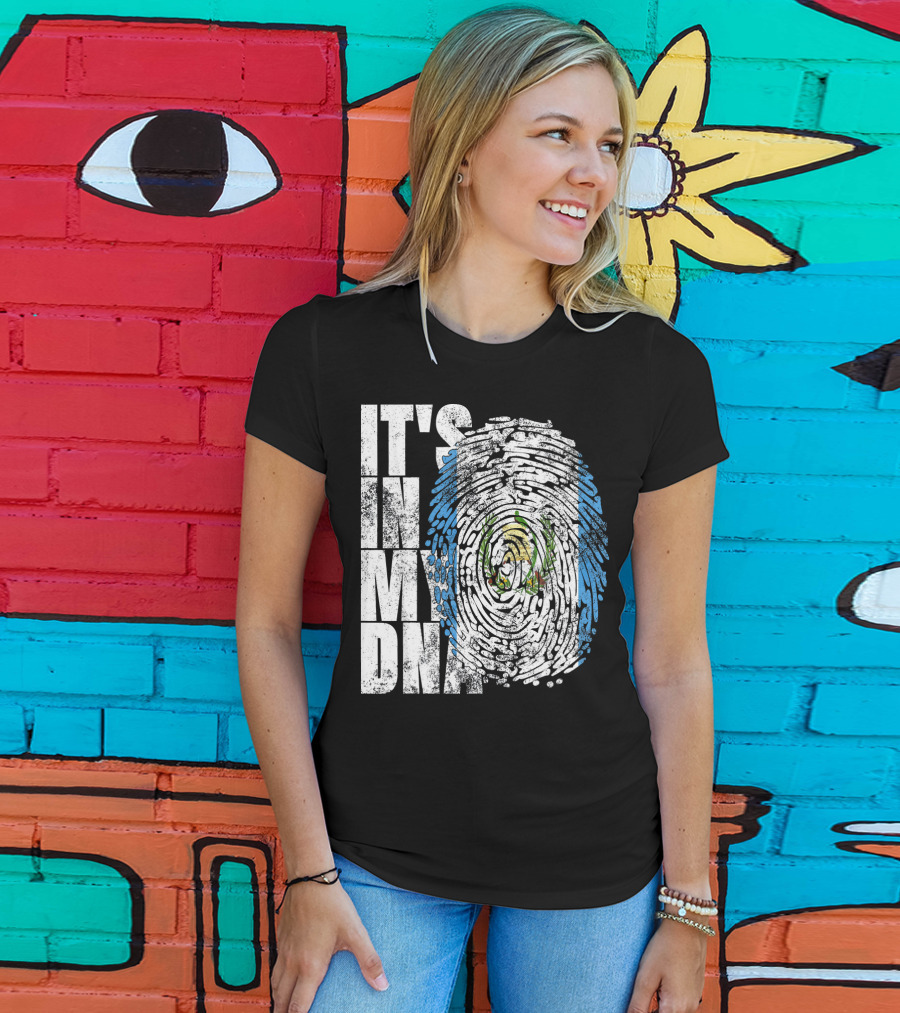 It's In My DNA Guatemalan American Flag Fingerprint T-Shirt