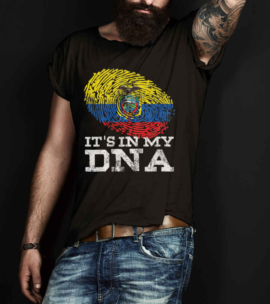 It's In My DNA Ecuadorian Fingerprint Flag T-Shirt