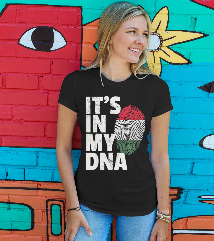 IT'S IN MY DNA Hungary Hungarian Flag Fingerprint T-Shirt
