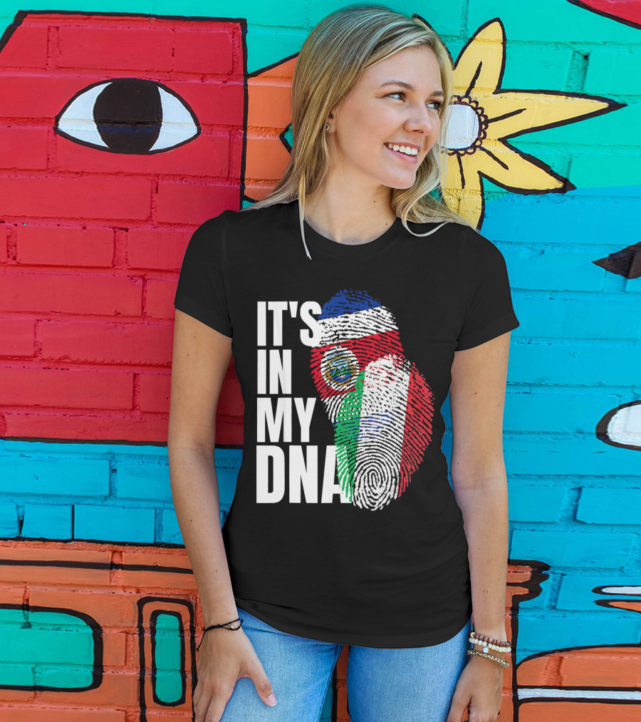 It's In My DNA Costa Rican Italian Flag Mix T-Shirt