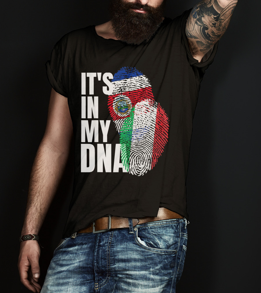 It's In My DNA Costa Rican Italian Flag Mix T-Shirt