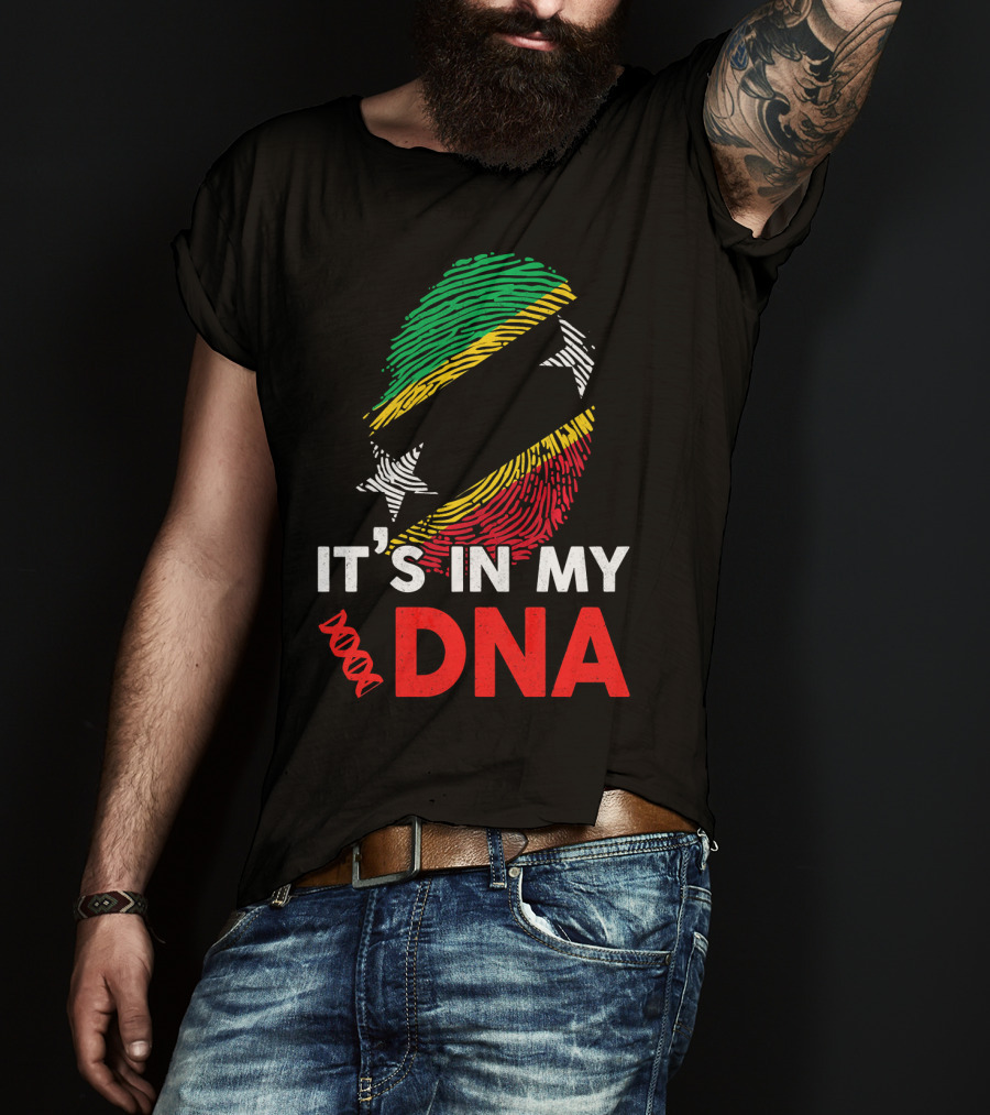 St Kitts And Nevis Fingerprint It's In My DNA T-Shirt
