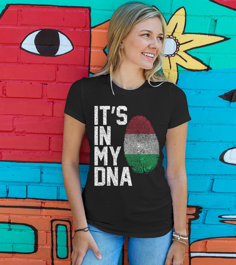 It's In My DNA Italian Italy Flag Fingerprint T-Shirt