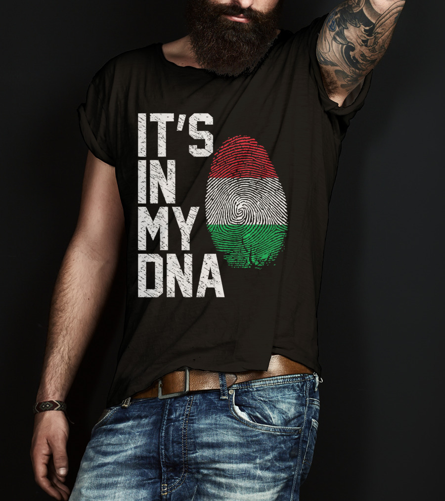 It's In My DNA Italian Italy Flag Fingerprint T-Shirt