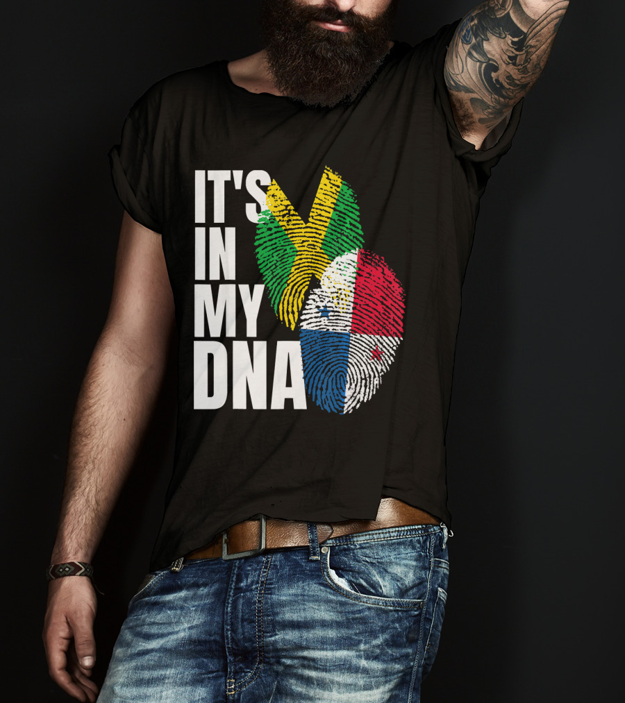 Panamanian And Jamaican Mix It's In My DNA Flag Her T-Shirt