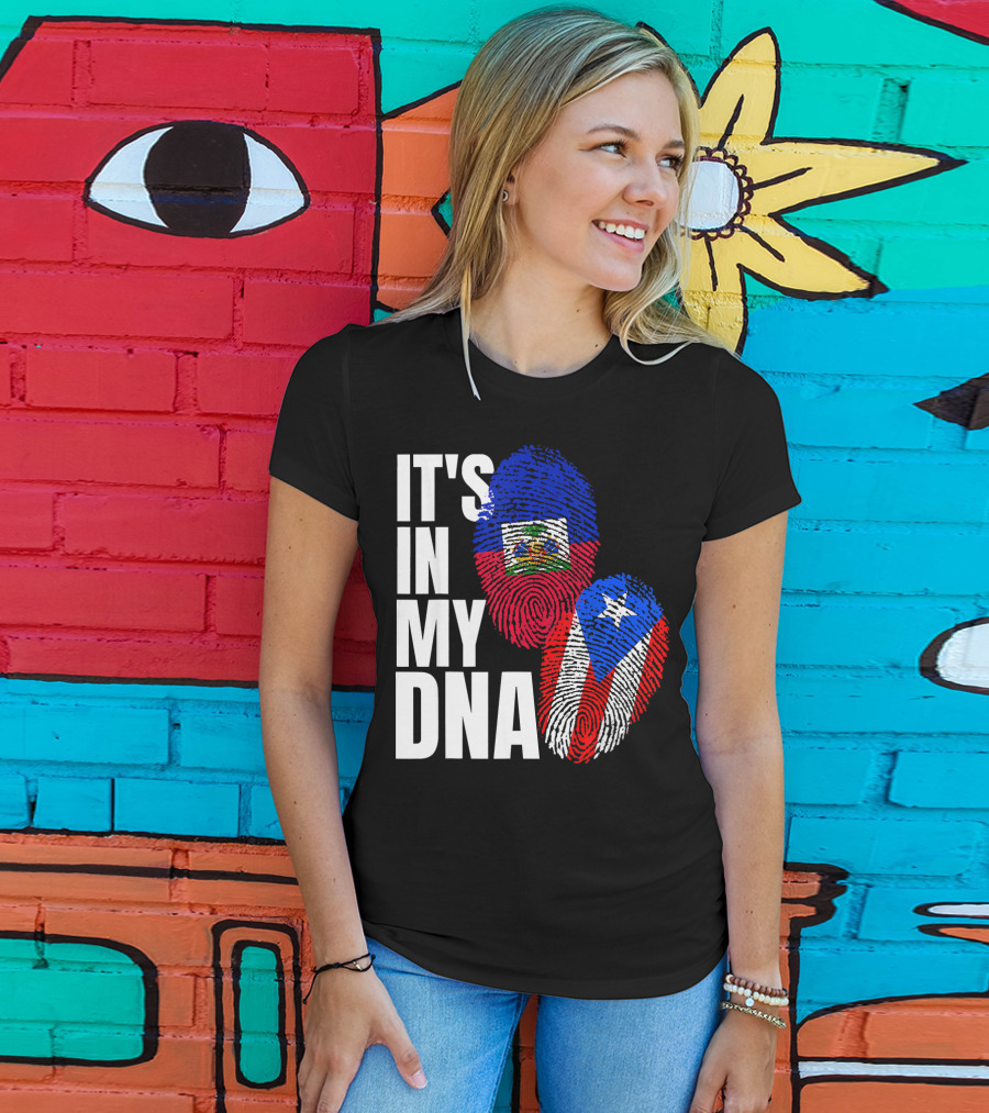 It's In My DNA Haitian Puerto Rican Flag Heritage T-Shirt