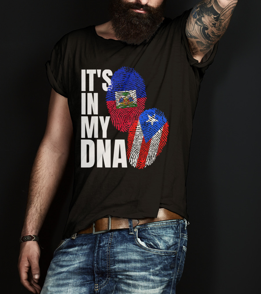 It's In My DNA Haitian Puerto Rican Flag Heritage T-Shirt