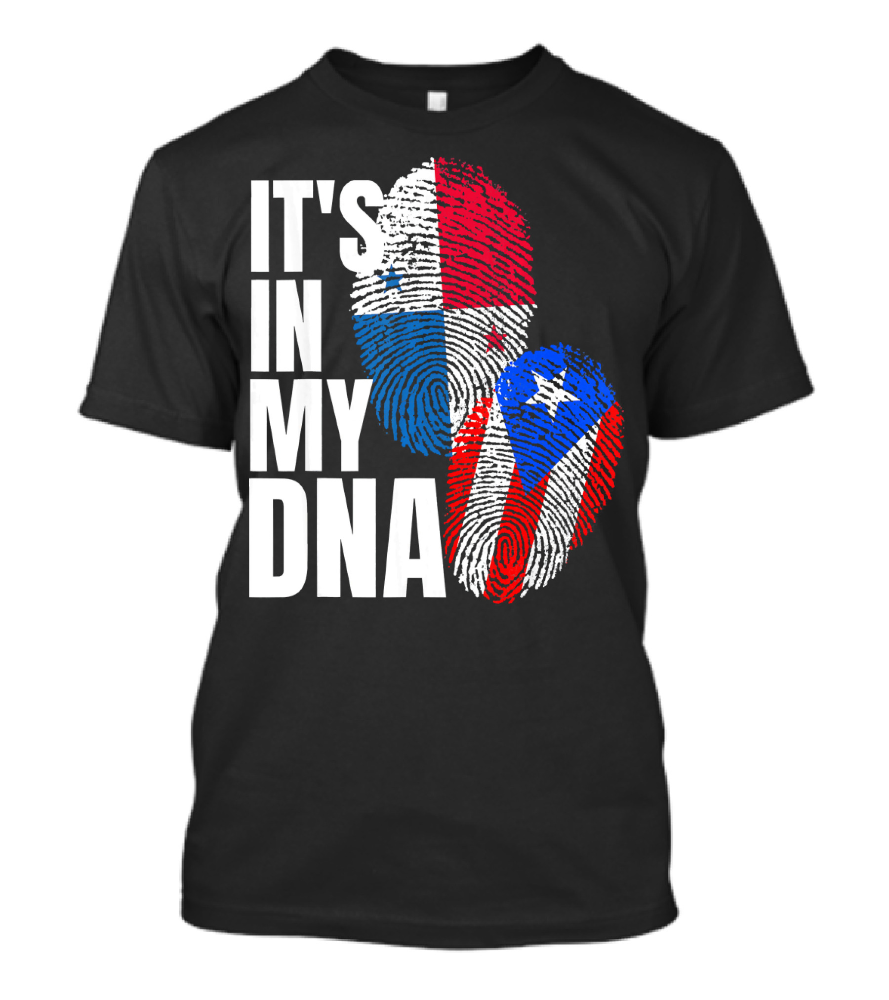 Panamanian Puerto Rican It's In My DNA Fingerprint Flag T-Shirt
