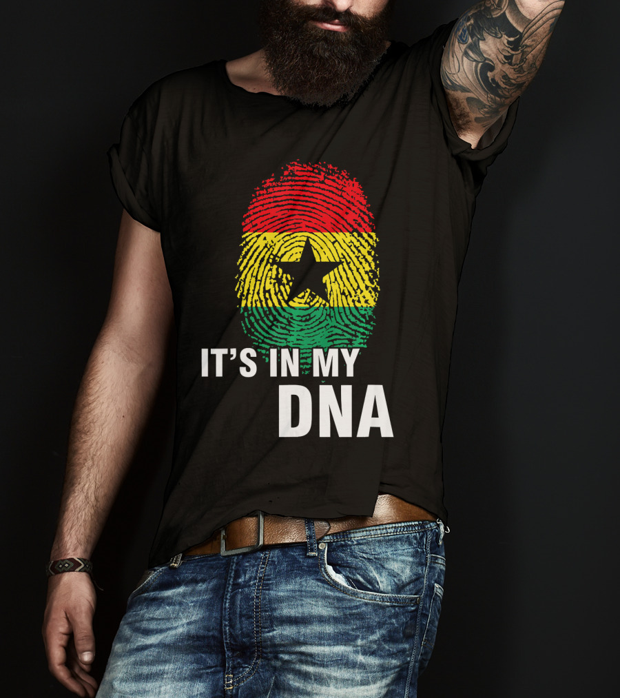 Ghanaian Flag Fingerprint It's In My DNA T-Shirt