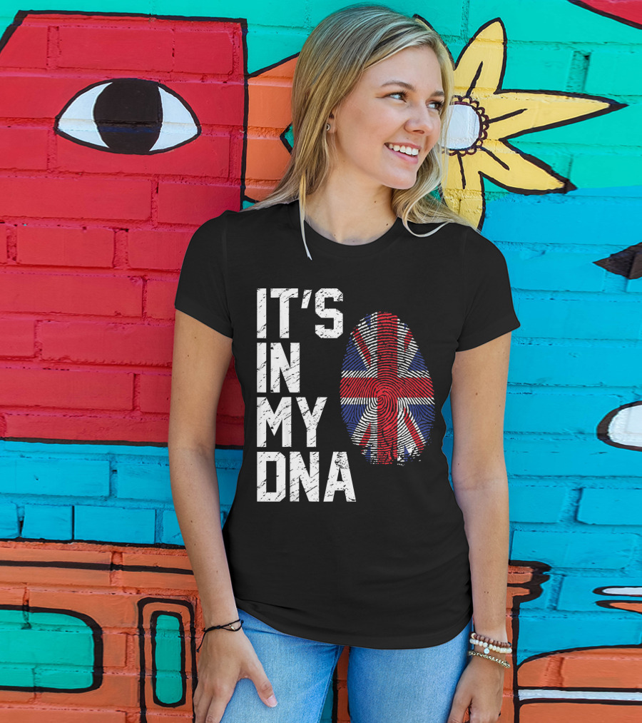 It's In My DNA British Flag Fingerprint T-Shirt
