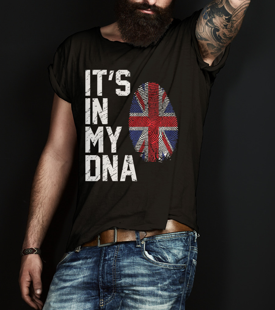 It's In My DNA British Flag Fingerprint T-Shirt