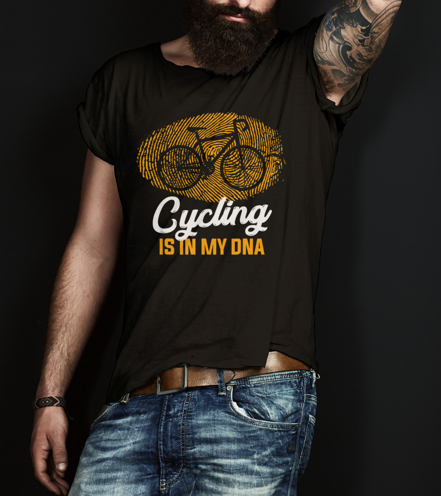 Cycling Is In My DNA Fingerprint Bicycle T-Shirt