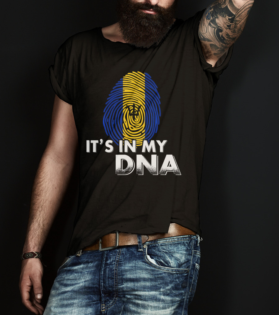 Barbados It's In My DNA Fingerprint Flag T-Shirt