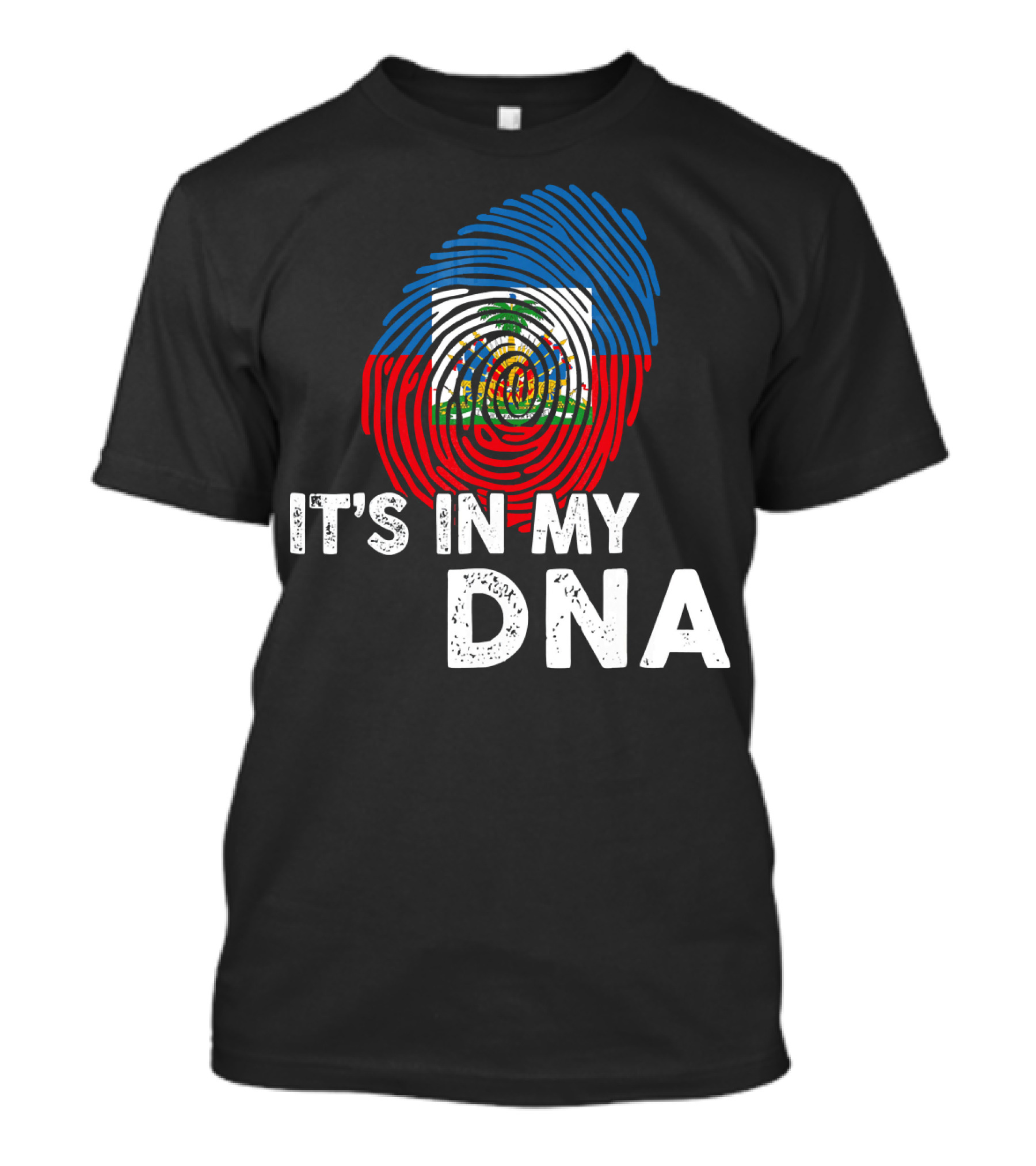 Haiti Flag Fingerprint It's In My DNA Haitian Pride T-Shirt