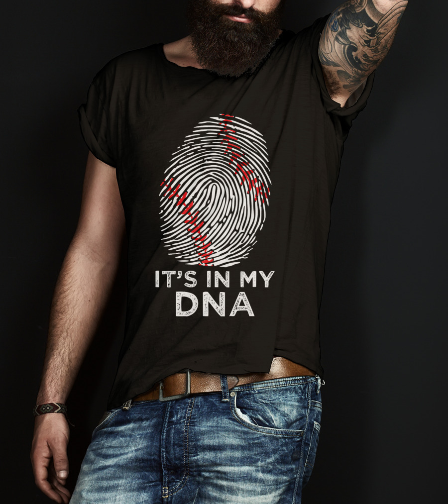 It's In My DNA Baseball Fingerprint T-Shirt