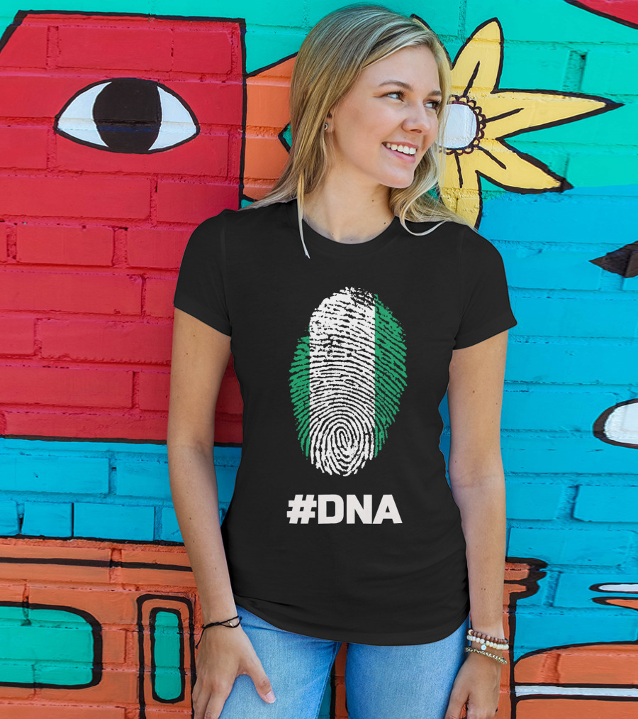 DNA Nigeria Black History Holiday Fingerprint T-Shirt