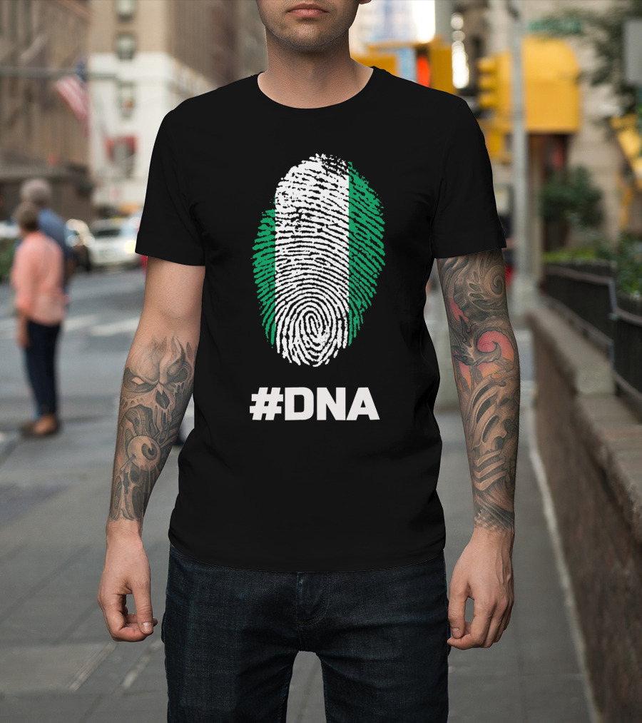 DNA Nigeria Black History Holiday Fingerprint T-Shirt