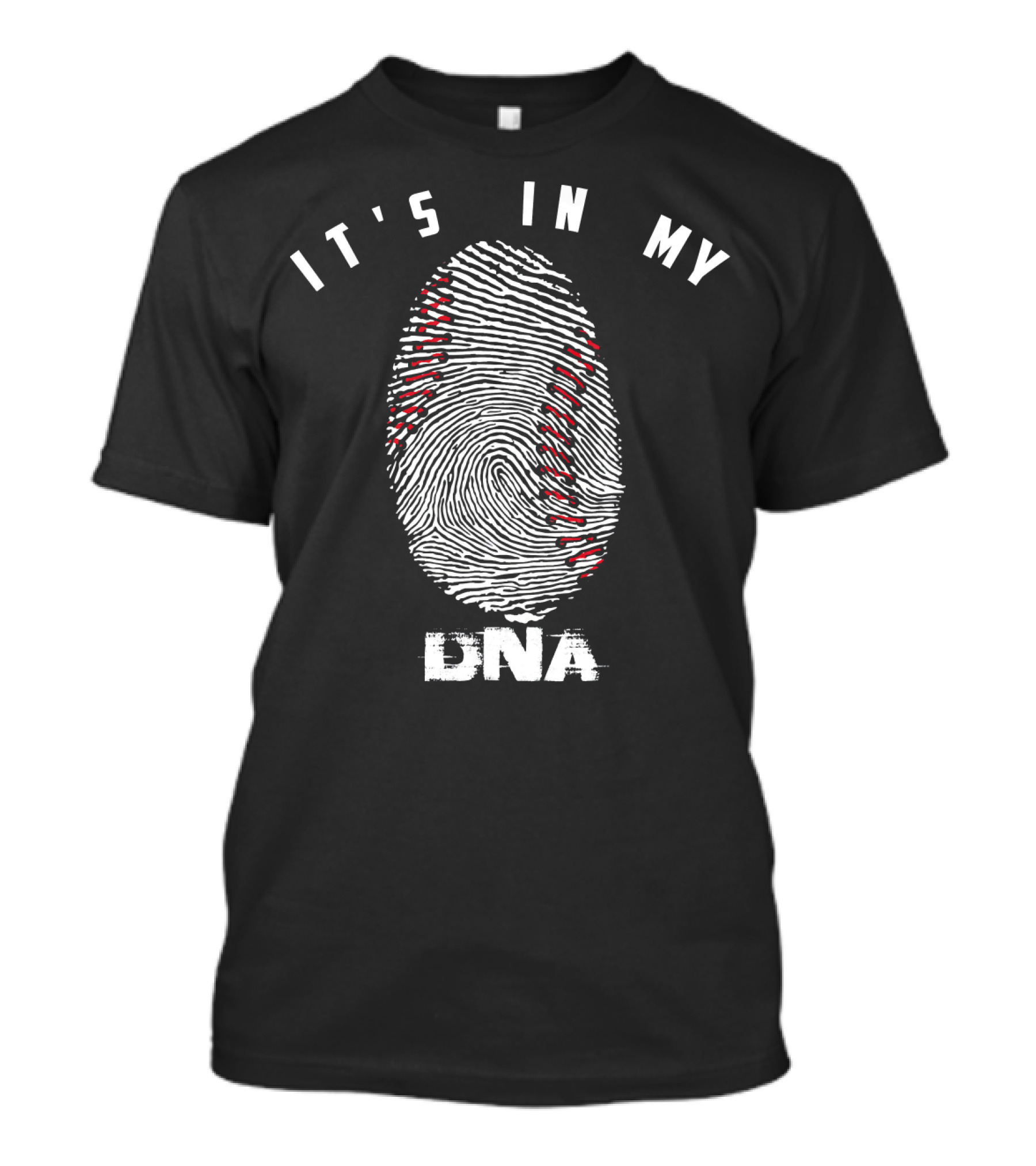 It's In My DNA Cute Baseball Player Thumbprint Stitching T-Shirt