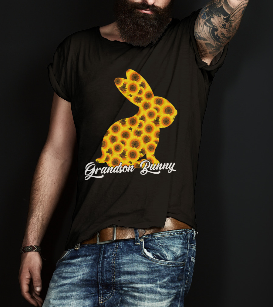 Grandson Bunny Sunflower Floral T-Shirt