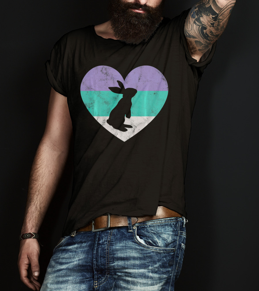 Rabbit Heart With Pride Flag Colors T-Shirt