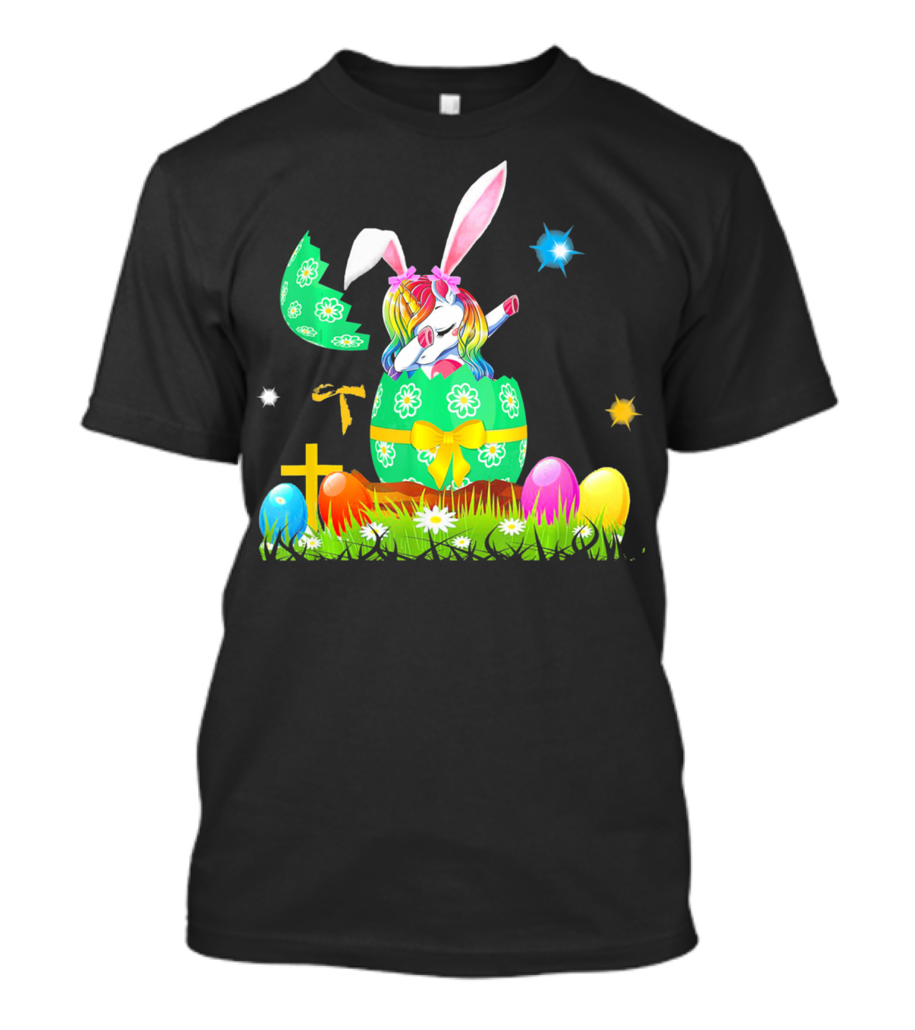 Unicorn Bunny Easter Egg Starry Spring T-Shirt