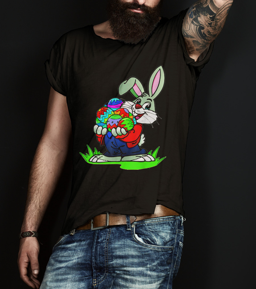 Easter Bunny With Colorful Eggs T-Shirt