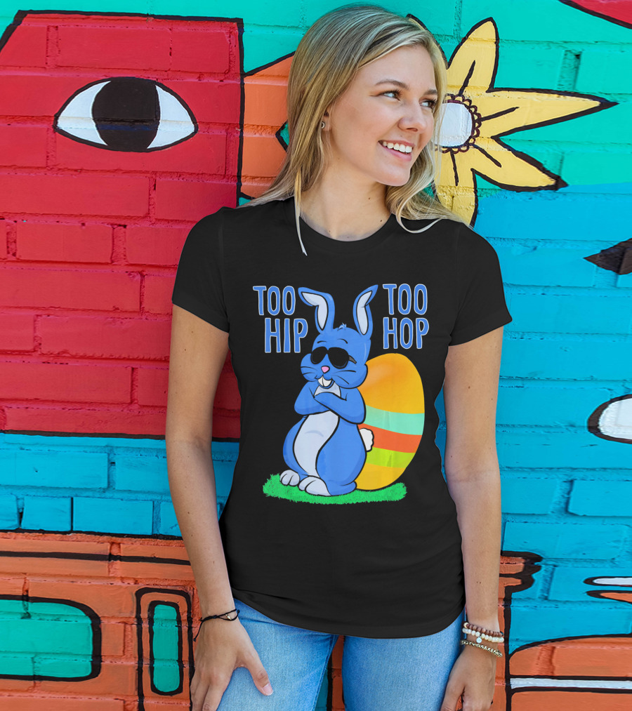 Too Hip Too Hop Easter Bunny Egg Girls Kids T-Shirt