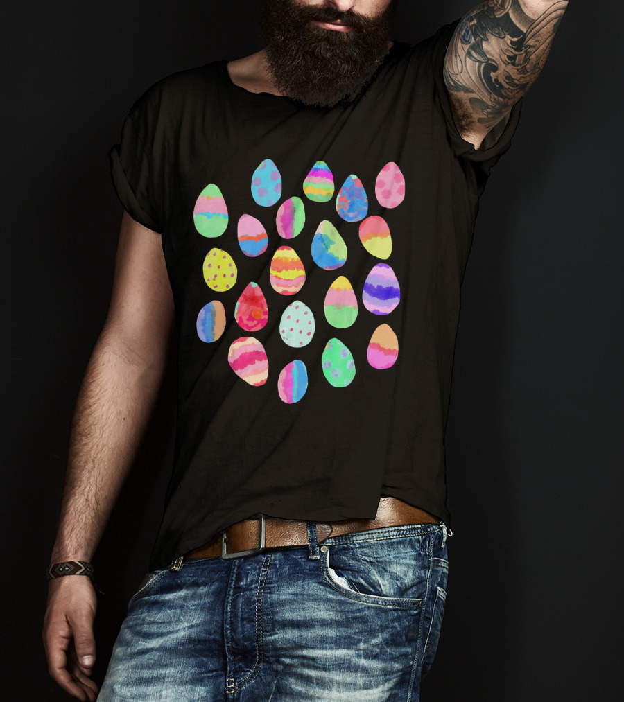 Colorful Painted Easter Egg Patterns Collection T-Shirt
