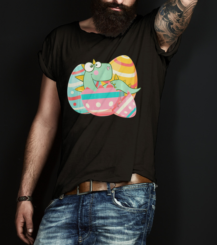 Easter Dino In Colorful Eggs T-Shirt