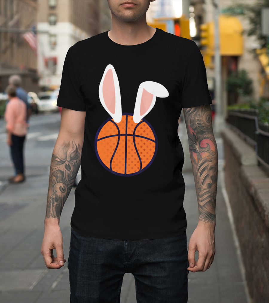 Basketball Bunny Ears Easter Slam Dunk Fun T-Shirt