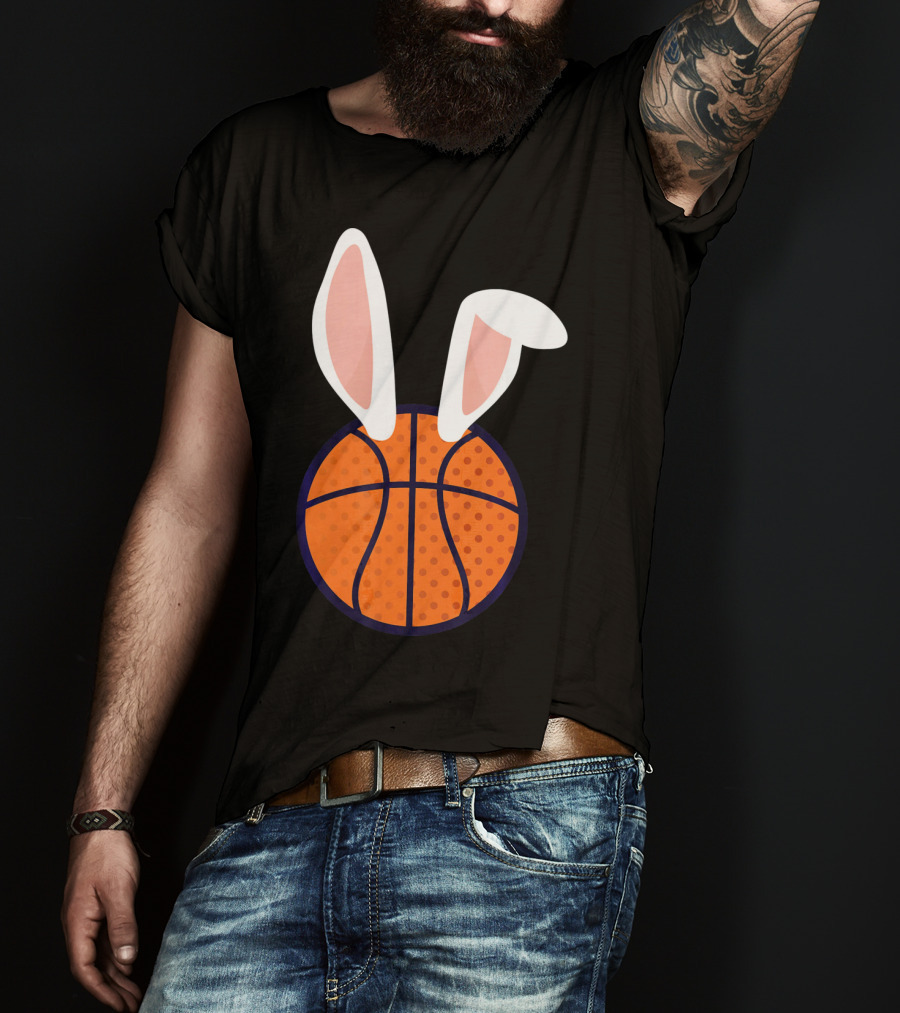 Basketball Bunny Ears Easter Slam Dunk Fun T-Shirt