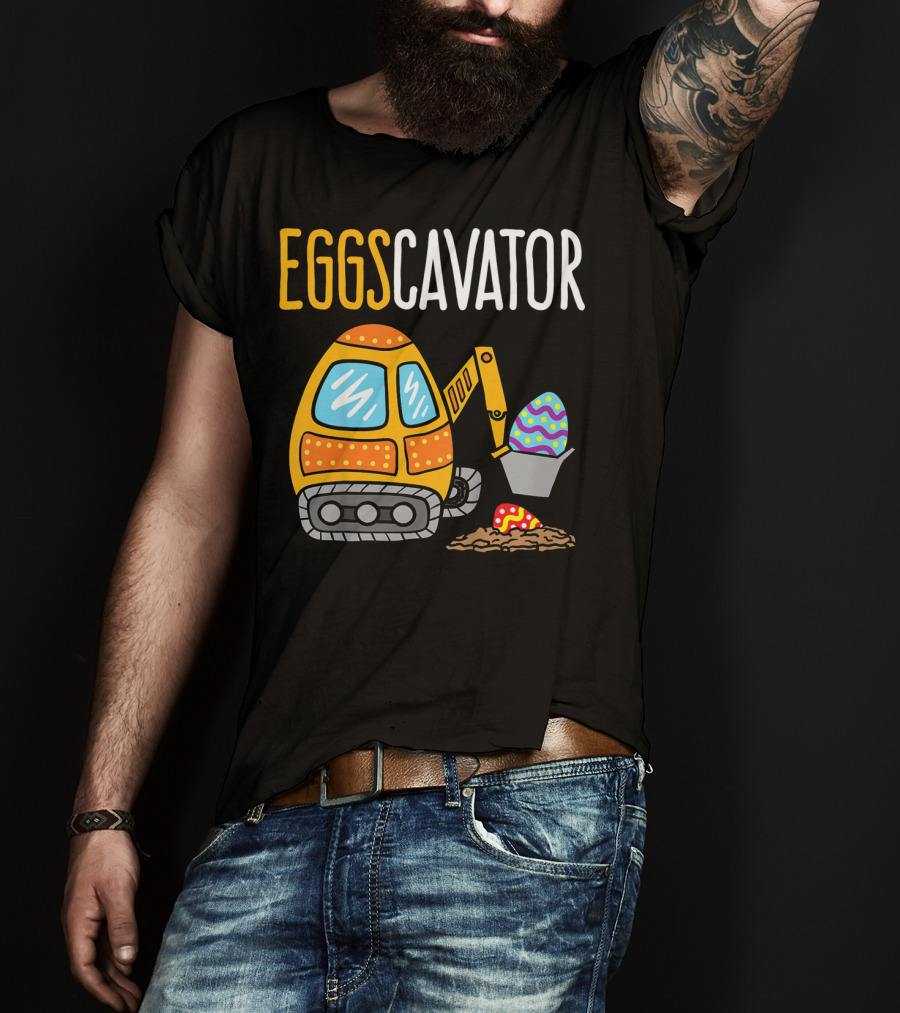 Eggscavator Kids Easter Egg-Digging Excavator Boys T-Shirt
