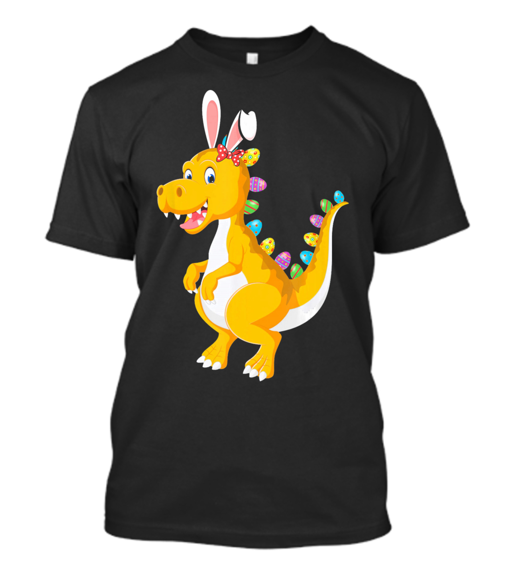 Dinosaur Rex With Bunny Ears And Easter Eggs T-Shirt