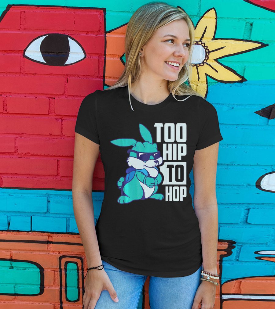 Too Hip To Hop Cool Easter Bunny With Sunglasses T-Shirt
