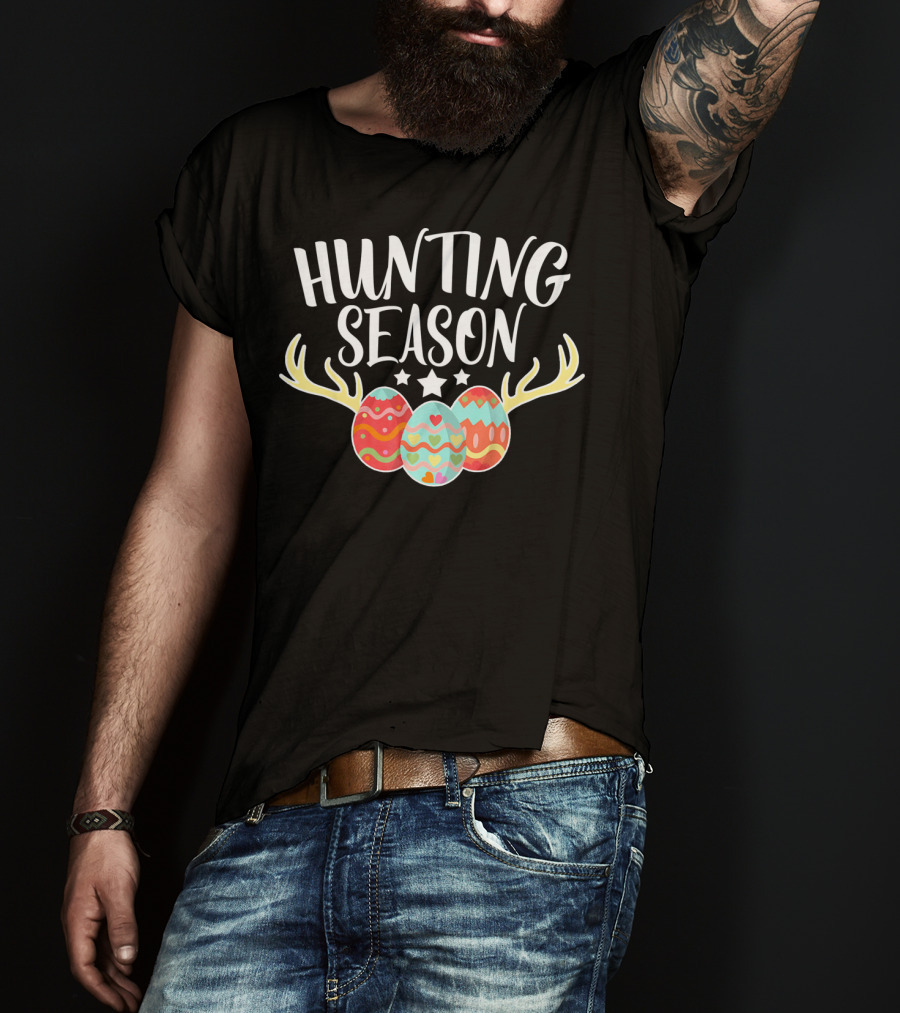 Hunting Season Happy Easter Kids Boys Girl T-Shirt