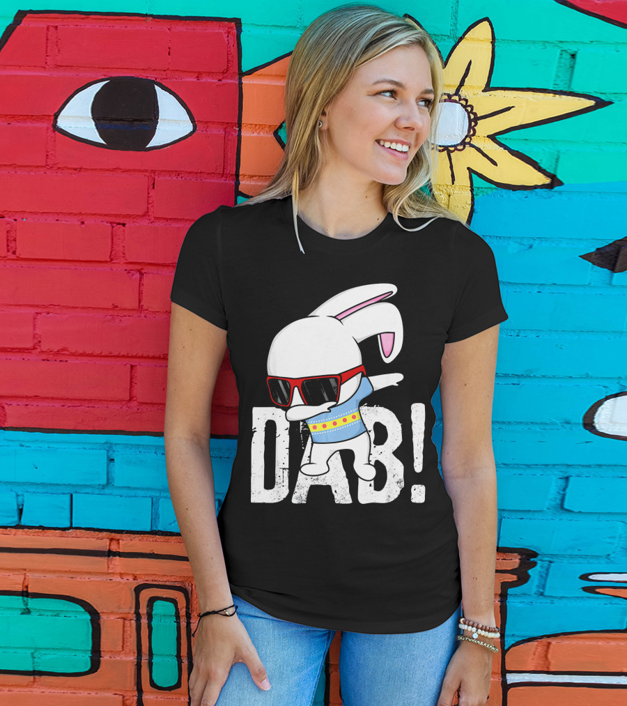 Dabbing Bunny Hip Hop Easter Dab With Sunglasses T-Shirt