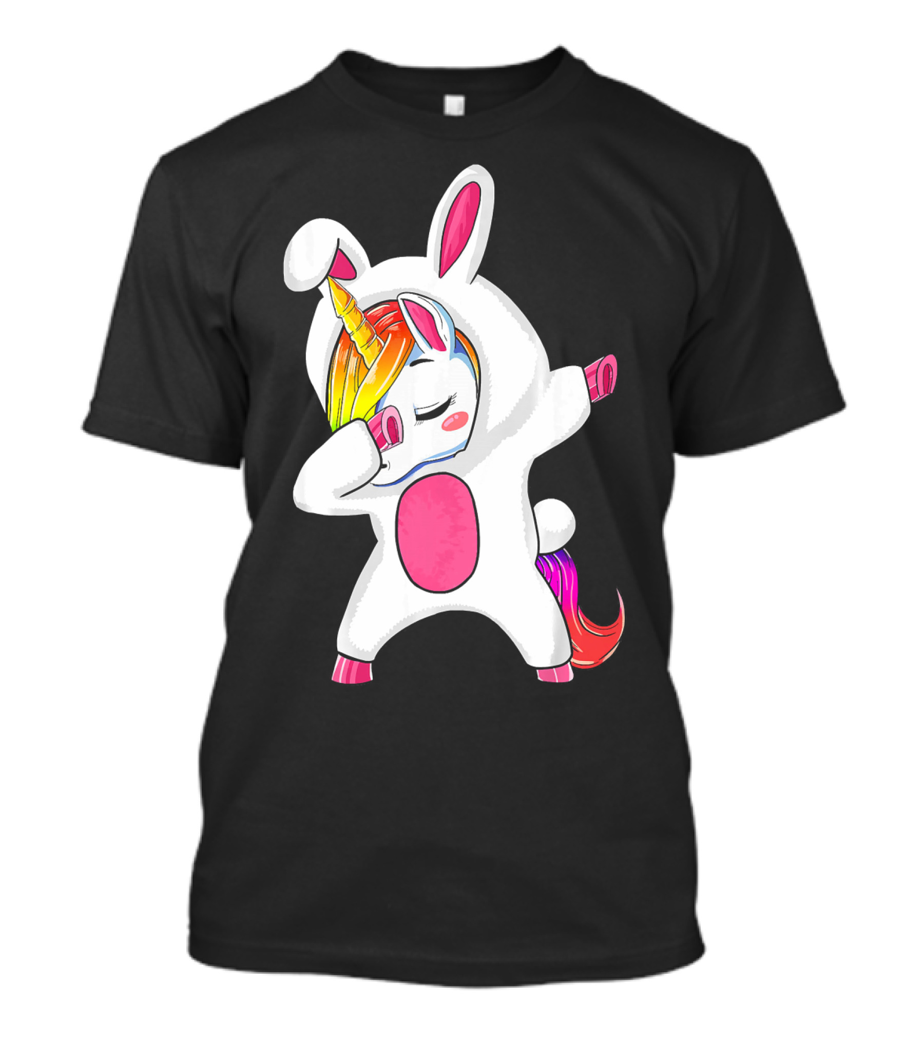 Girls Dabbing Easter Unicorn Rabbit T-Shirt