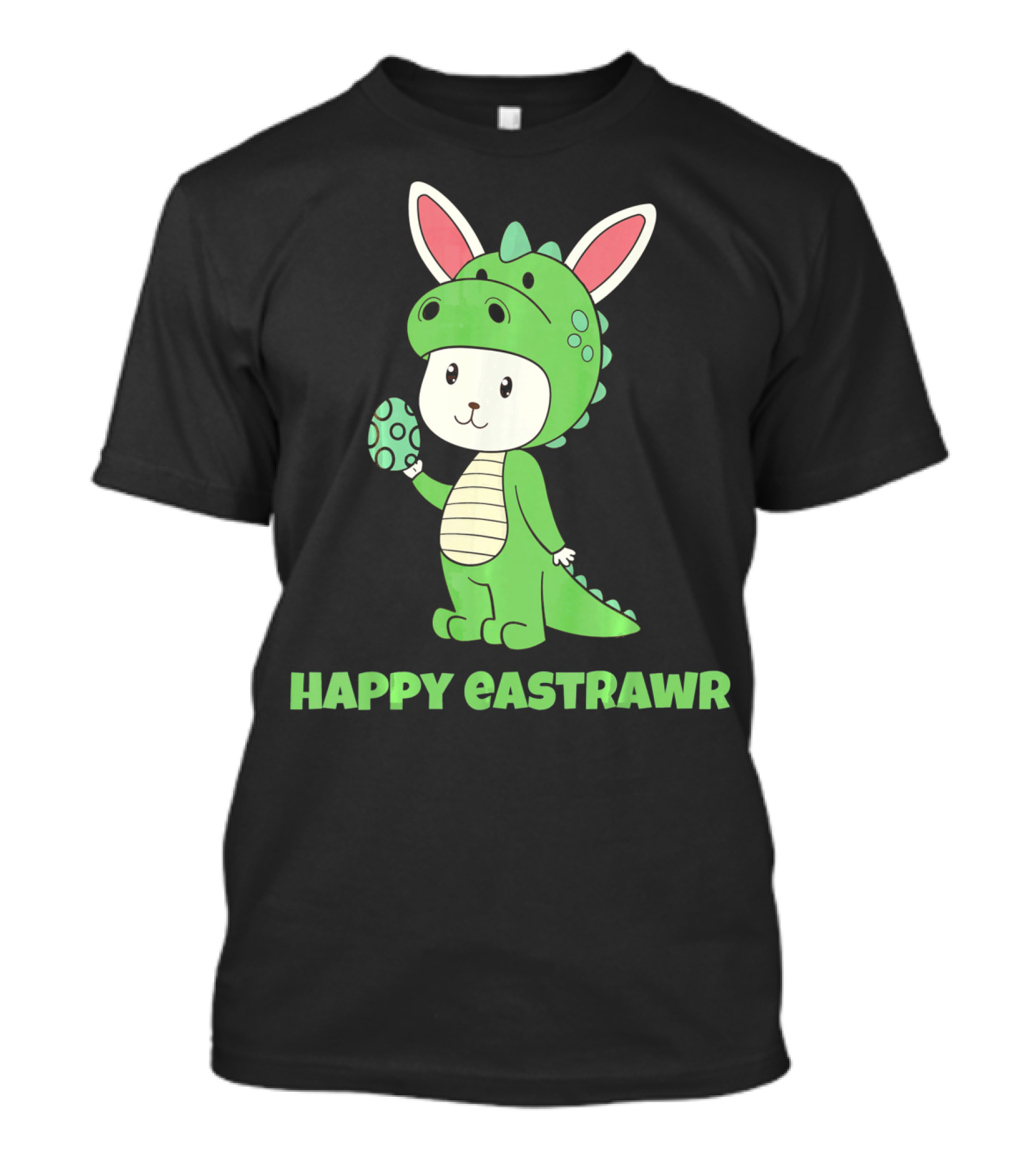 Happy Eastrawr Dinosaur Bunny Costume Holding Easter Egg T-Shirt