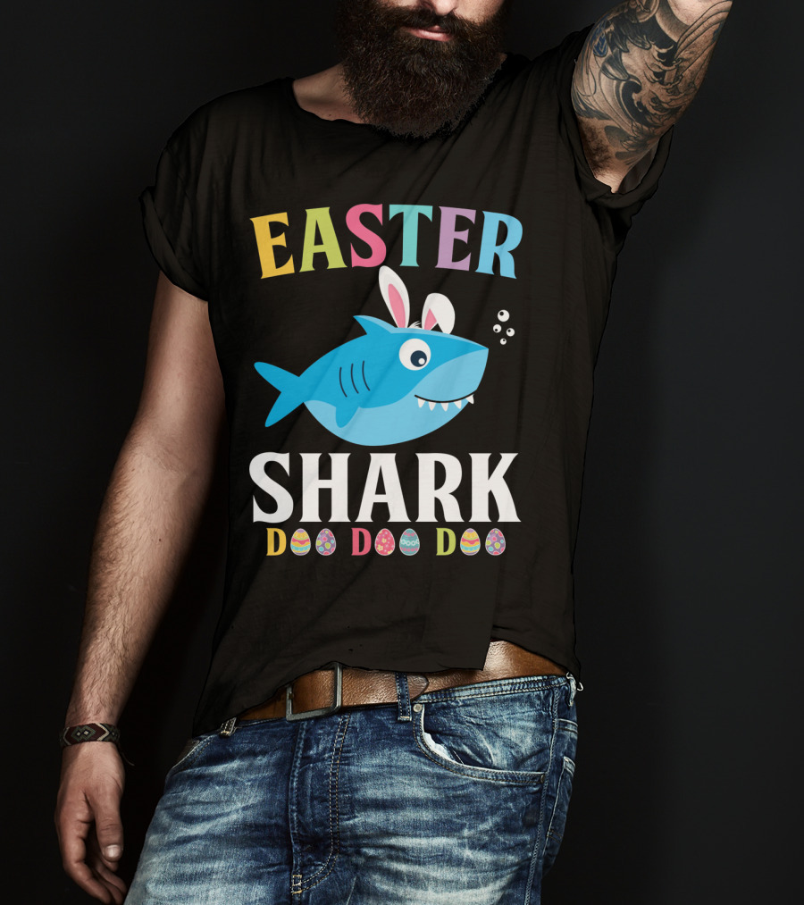 Easter Shark Bunny Do Do Do Kids Toddler T-Shirt