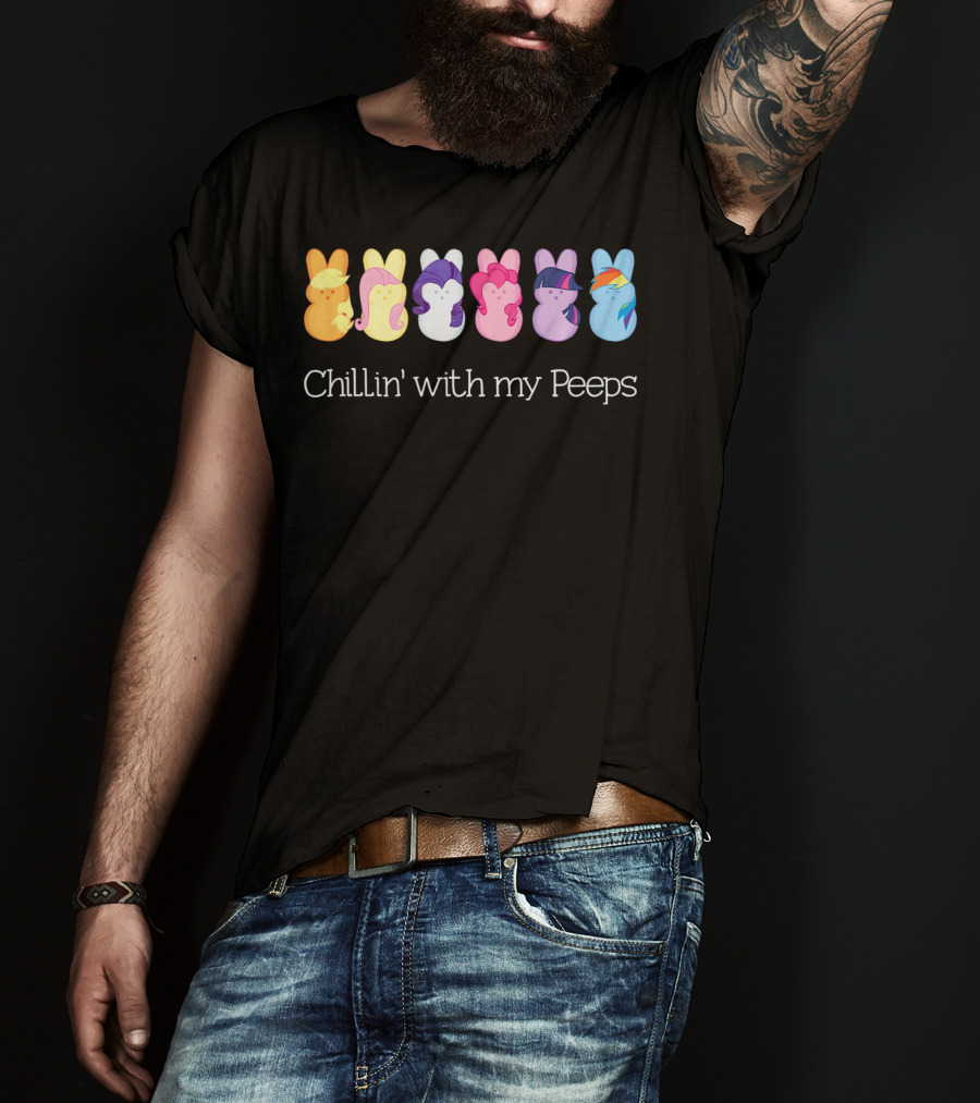 Chillin' With My Peeps Funny Easter Bunny Friends T-Shirt