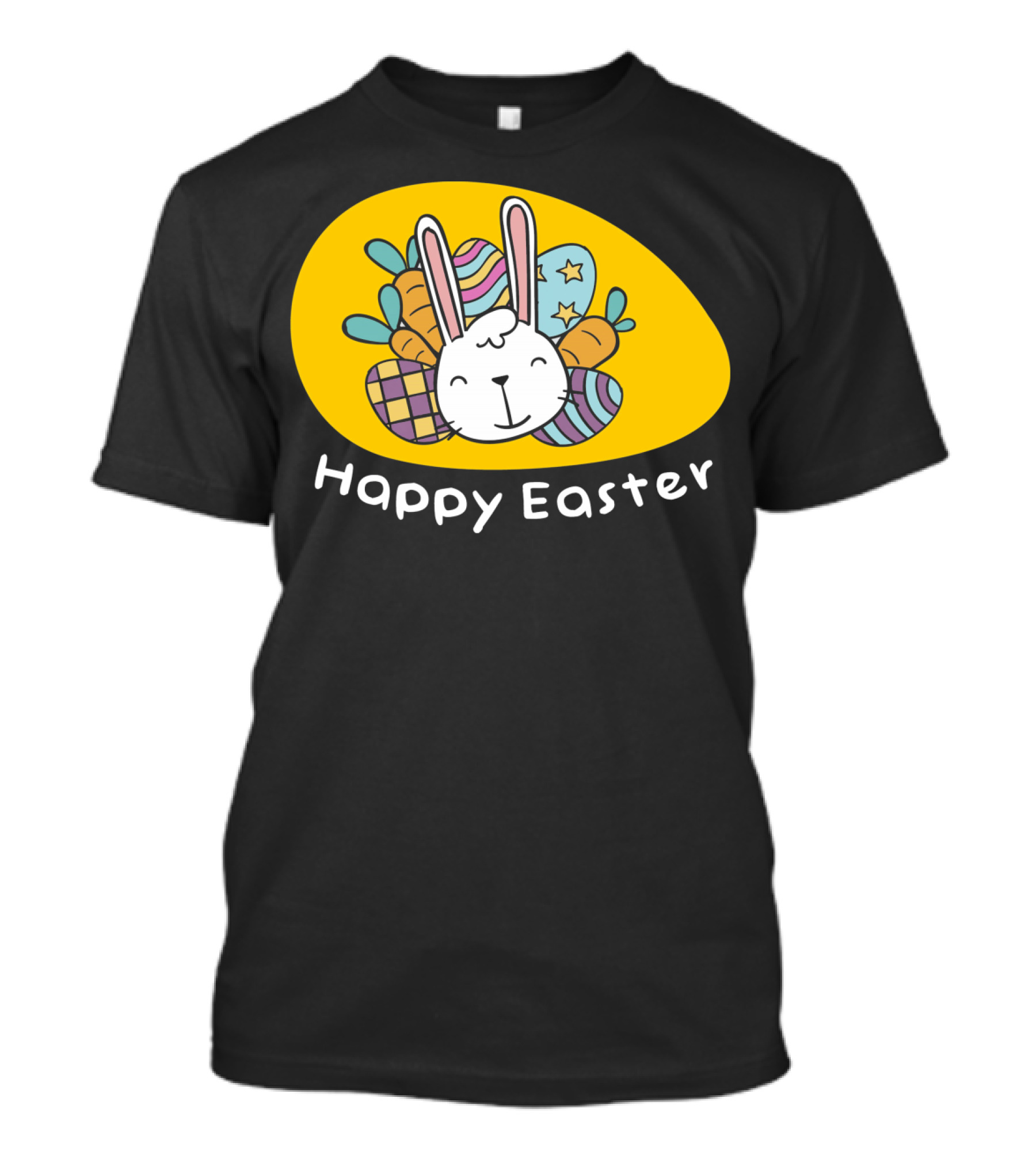 Happy Easter Bunny With Colorful Eggs T-Shirt