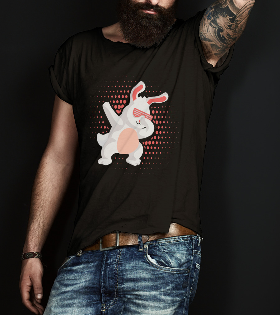 Funny Dabbing Hip Hop Bunny Easter With Shades T-Shirt
