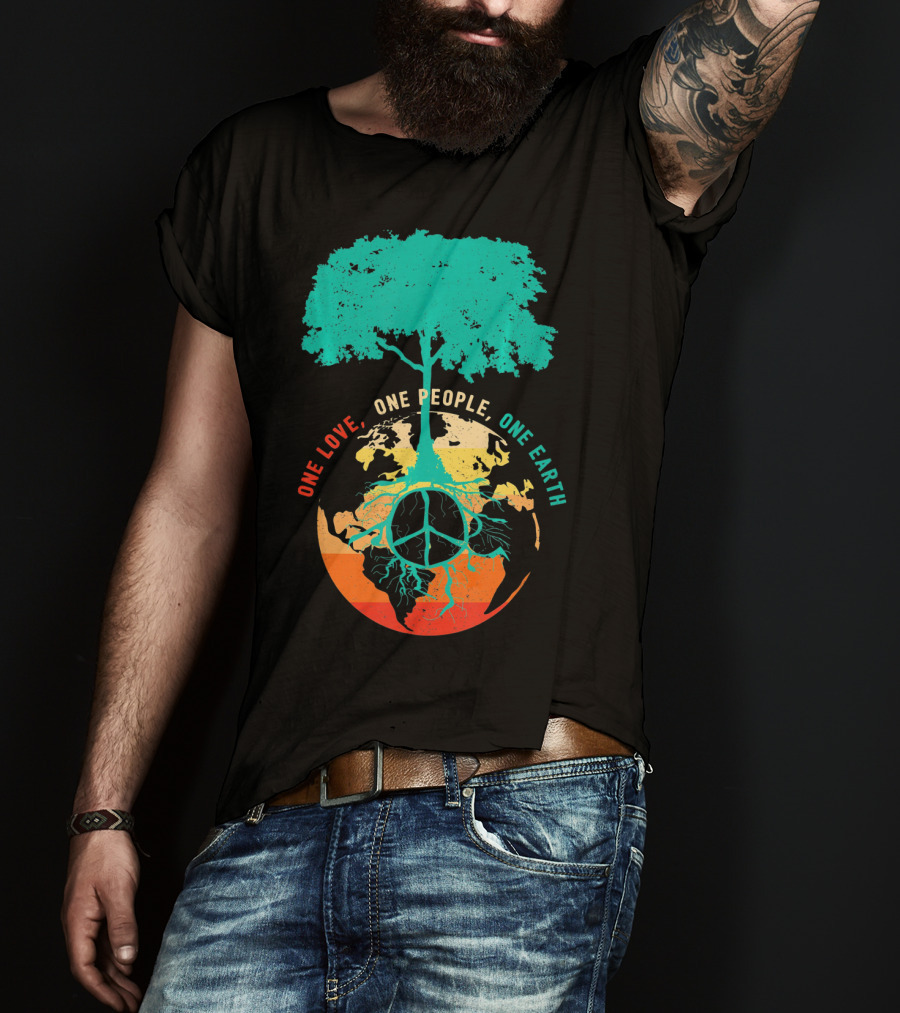 One Love One People One Earth Peace Tree T-Shirt