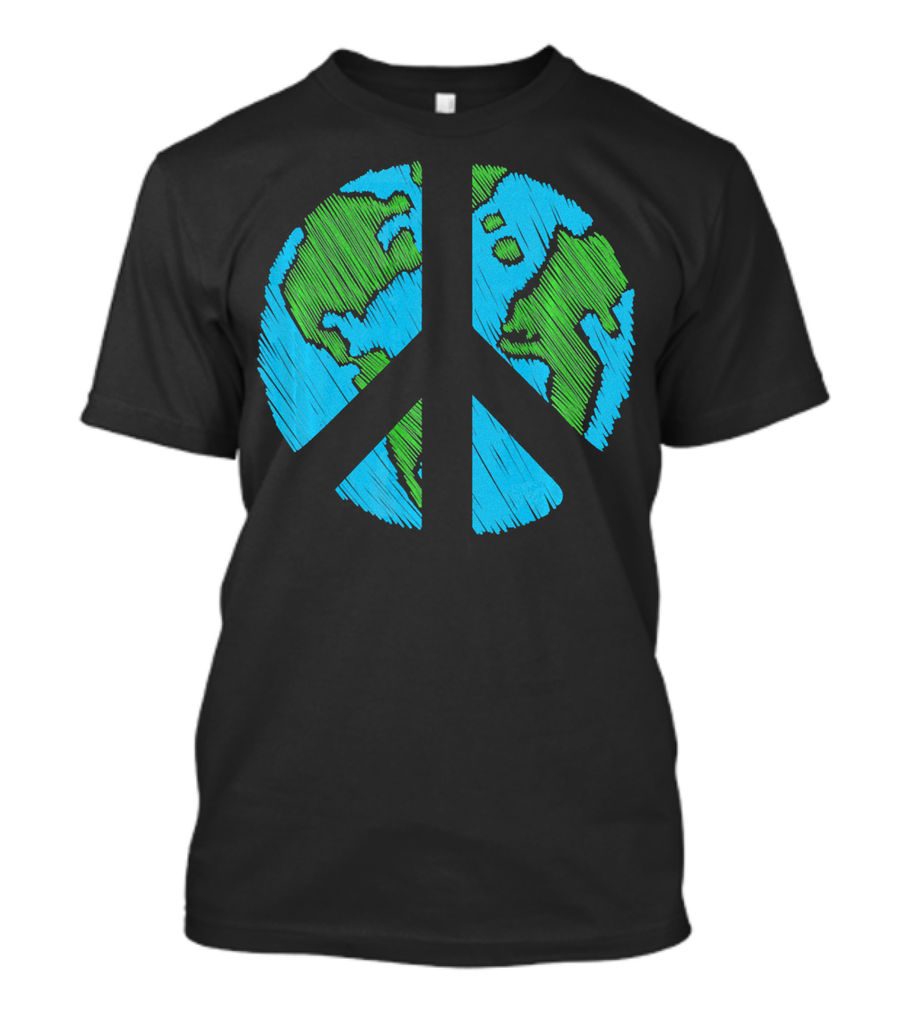 Retro Vintage Peace On Earth Day World Map T-Shirt