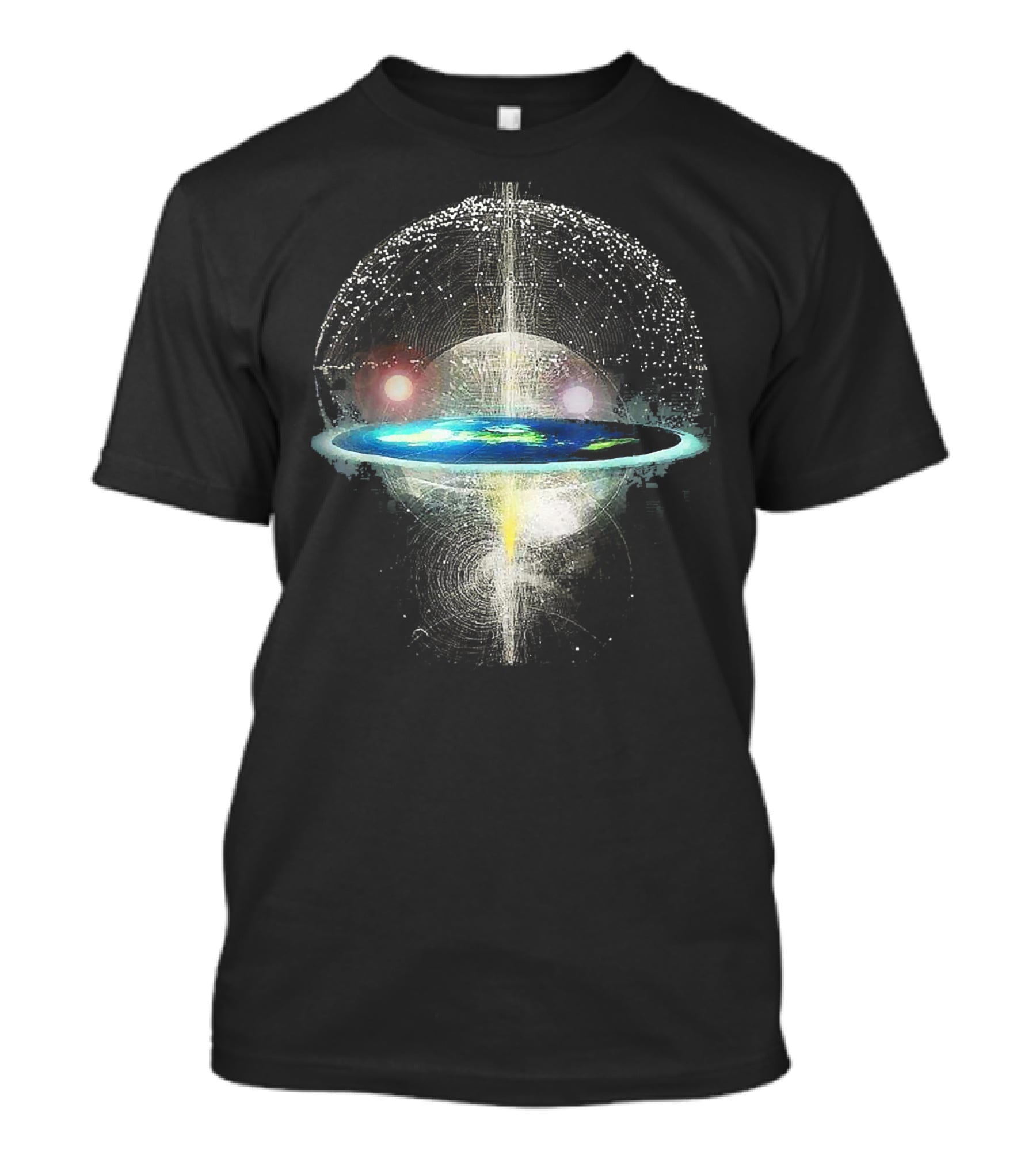 Flat Earth Cosmic Celestial Universe Symmetry T-Shirt