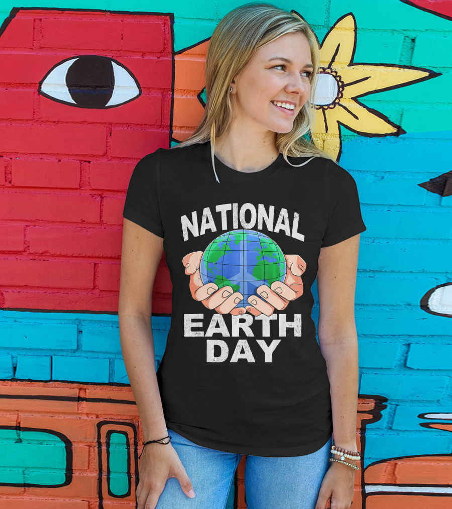 National Earth Day Nature Hands Holding Globe April T-Shirt