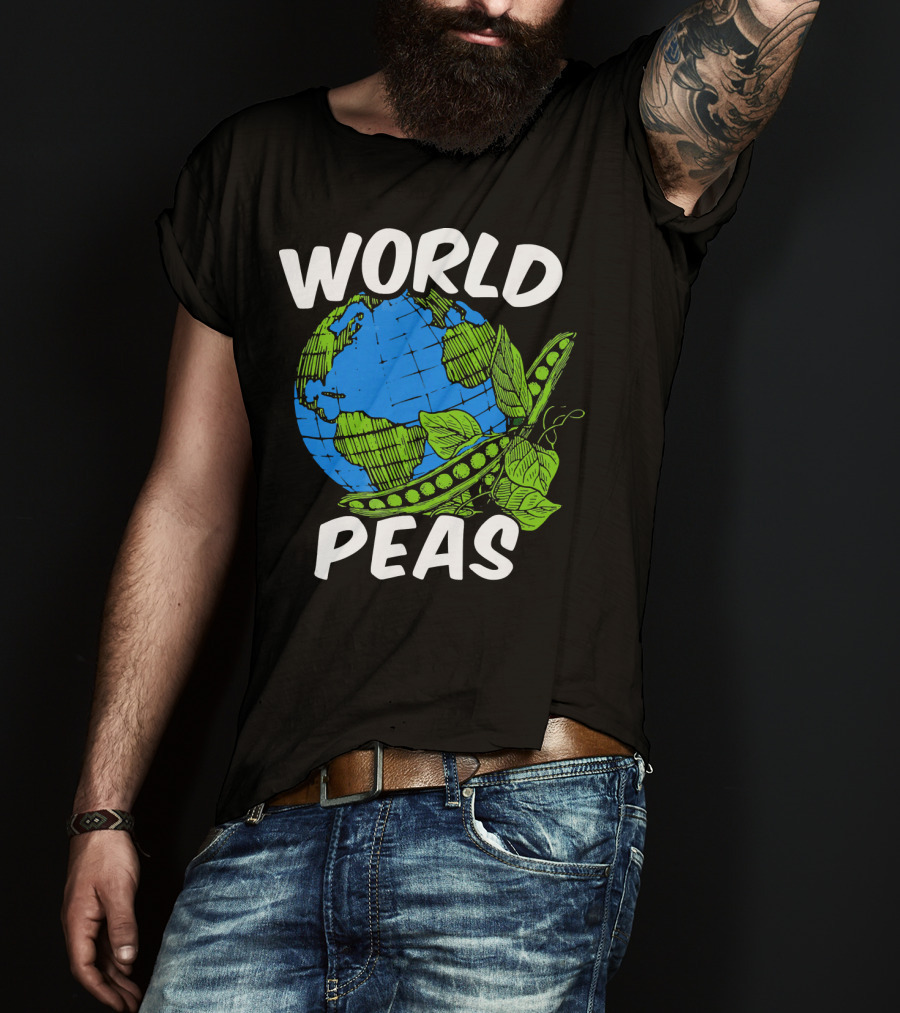 World Peas Pun Funny Peace On Earth T-Shirt