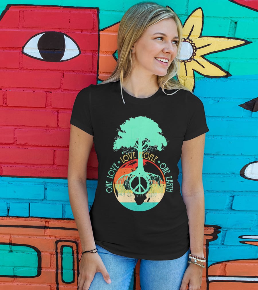 One Love People One Earth Peace Tree T-Shirt