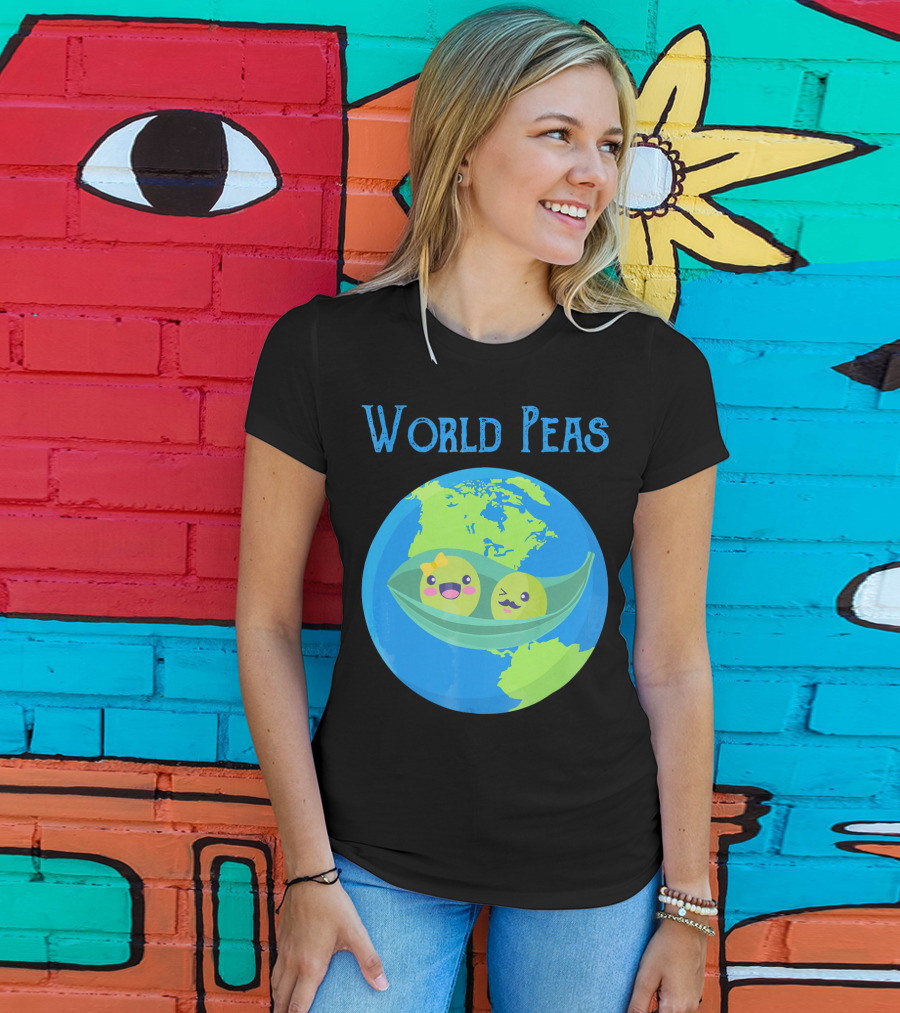 World Peas Give Peas A Chance Earth Peapod T-Shirt