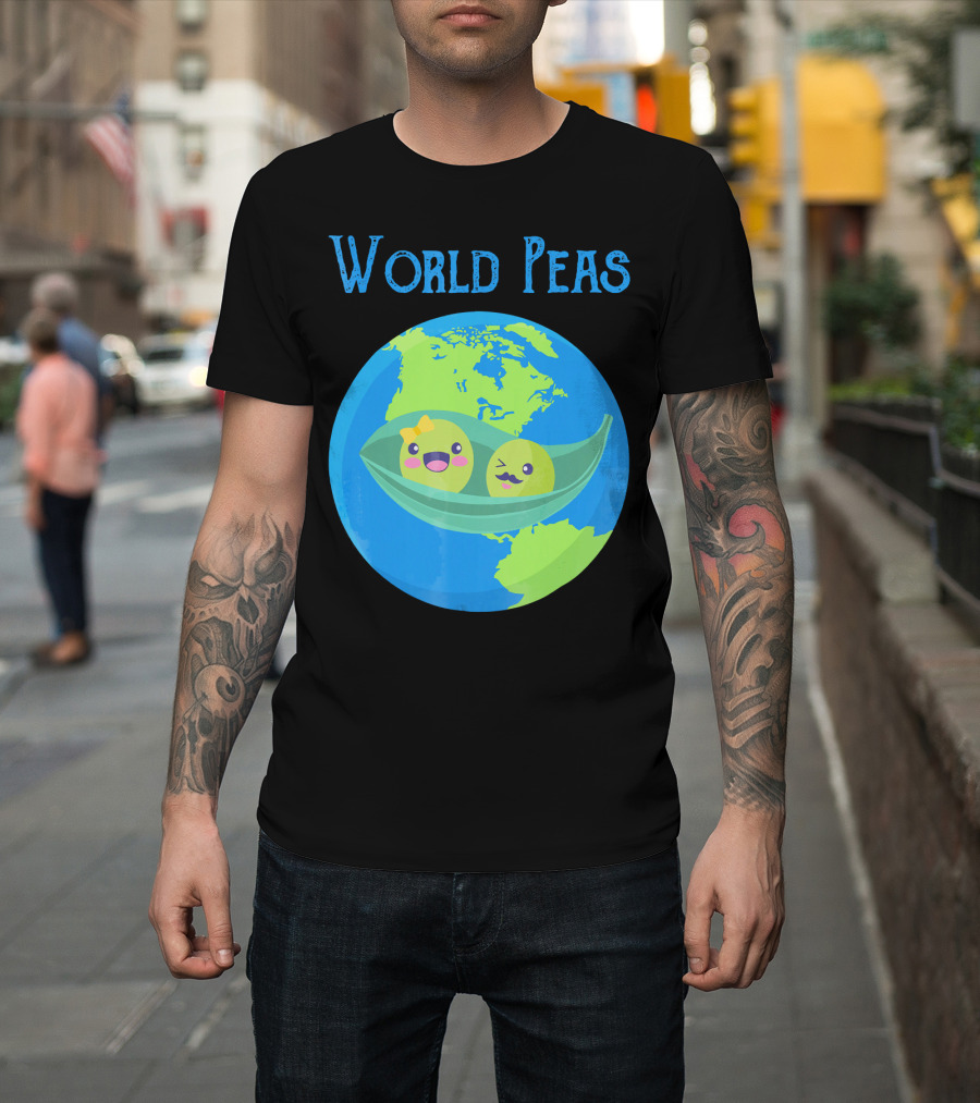 World Peas Give Peas A Chance Earth Peapod T-Shirt